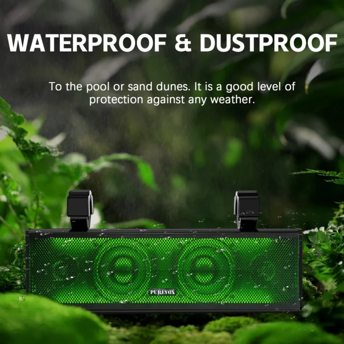 UTV/ATV 17" Bluetooth Sound Bar 4 Speaker Amplified Audio Waterproof with Multi-color Lighting for Golfcart Can Am - Image 3