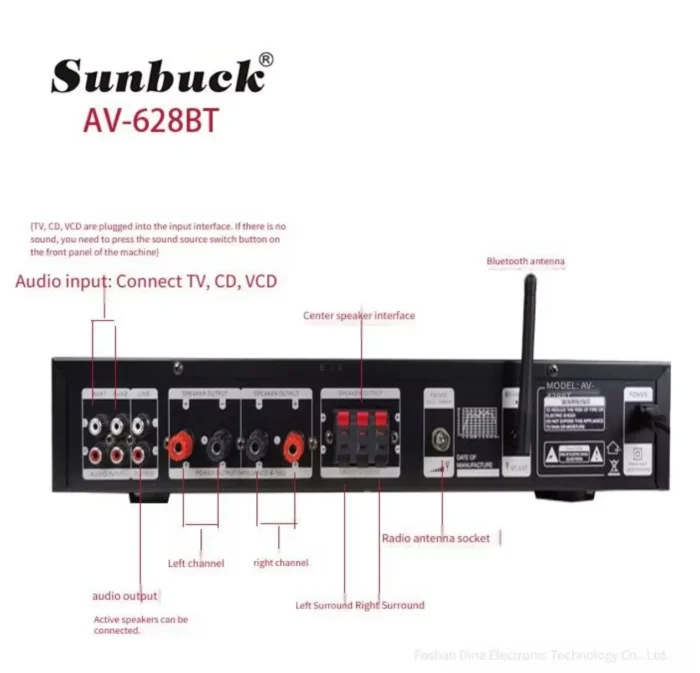 Bluetooth Sound Speaker Amplifier Stereo Audio Amplifier Audio Stereo System Components Ultra-heavy Bass High Power - Image 3