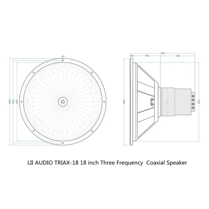 LII AUDIO TRIAX-18 18 Inch Three Frequency Cobalt Magnetic HiFi Coaxial Speaker 8 Ohm / 200W (1PCS) - Image 4